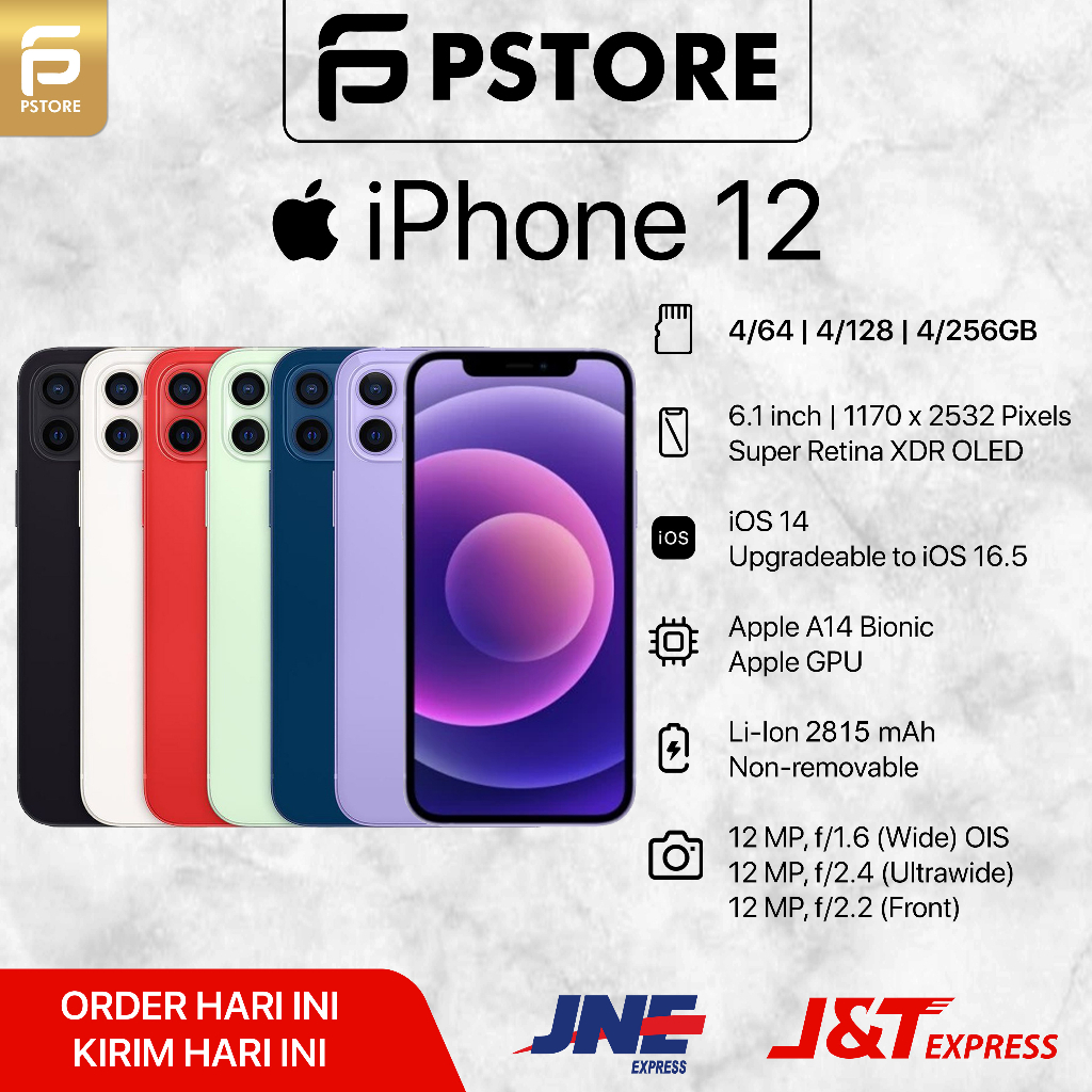 Pstore HANDPHONE 12 64 GB GARANSI INTERNASIONAL