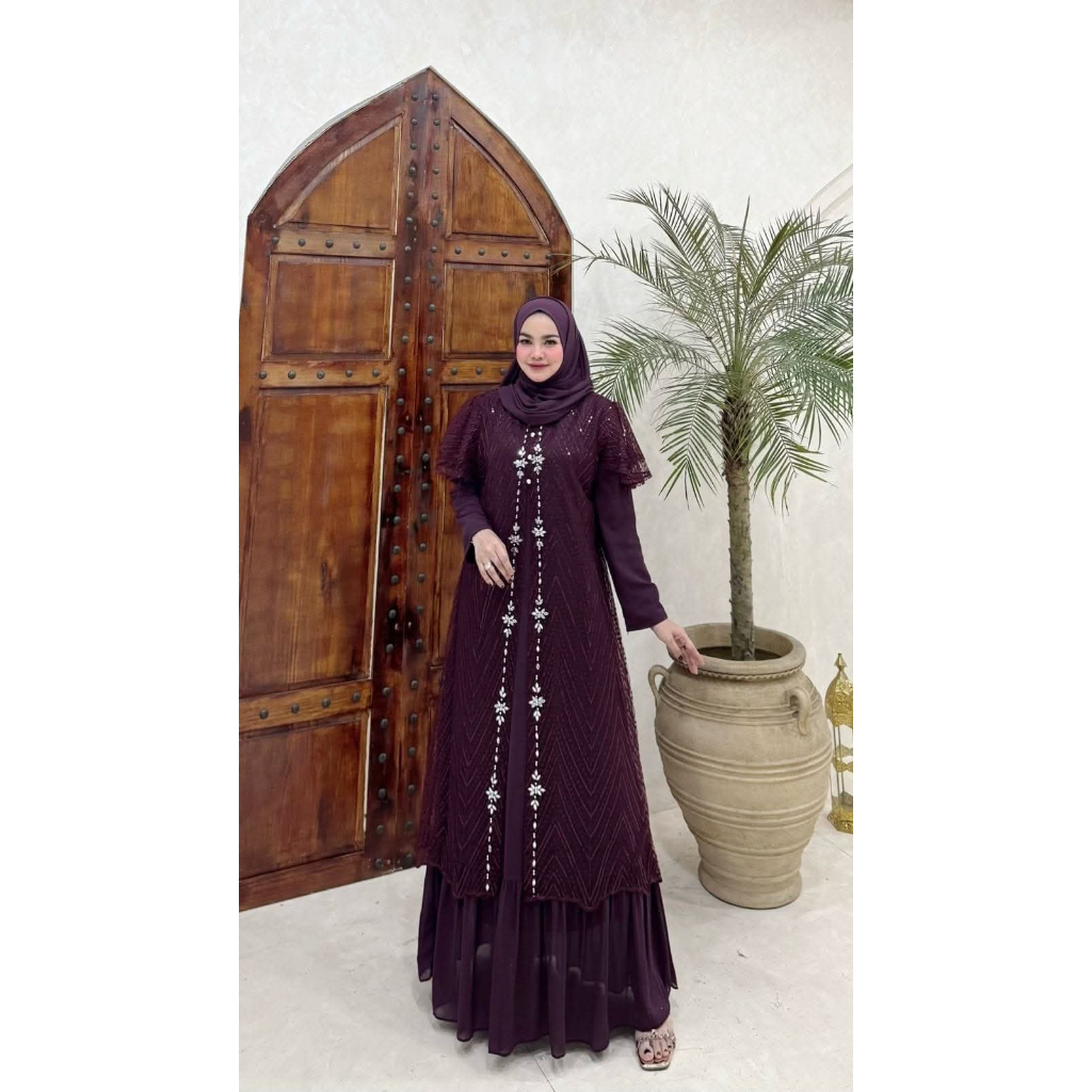 keinara dress kondangan outfit bandung terlaris bahan ceruty babydoll warna hitam termurah