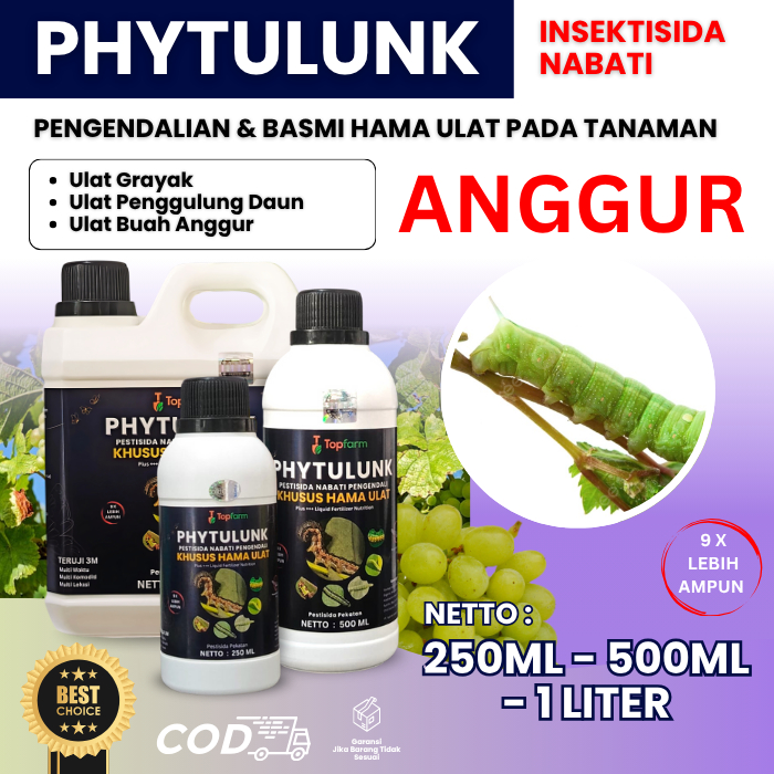 Obat Ulat Topfarm / Obat Ulat Daun, Bunga, Buah Anggur / Obt Hama Ulat Tanaman Buah Anggur / Obat Pe