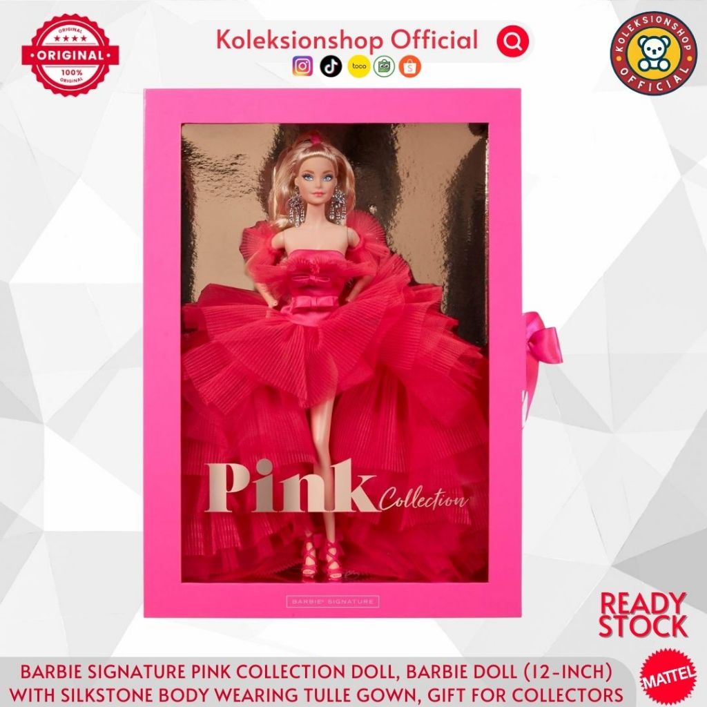 Barbie Signature Pink Collection Doll Tulle Gown / Silkstone Body (12-inch)