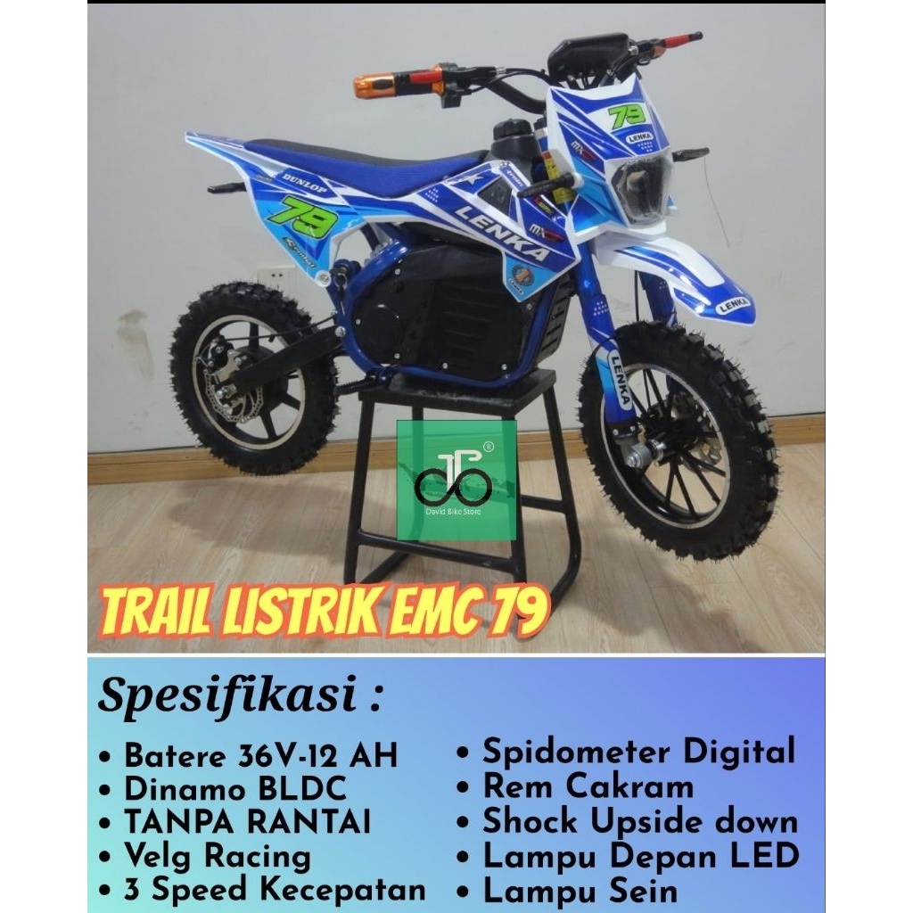 Mini Motor Trail Elektrik Listrik Lenka EMC 79 TERBARU (EMC79) E-Dirt Bike