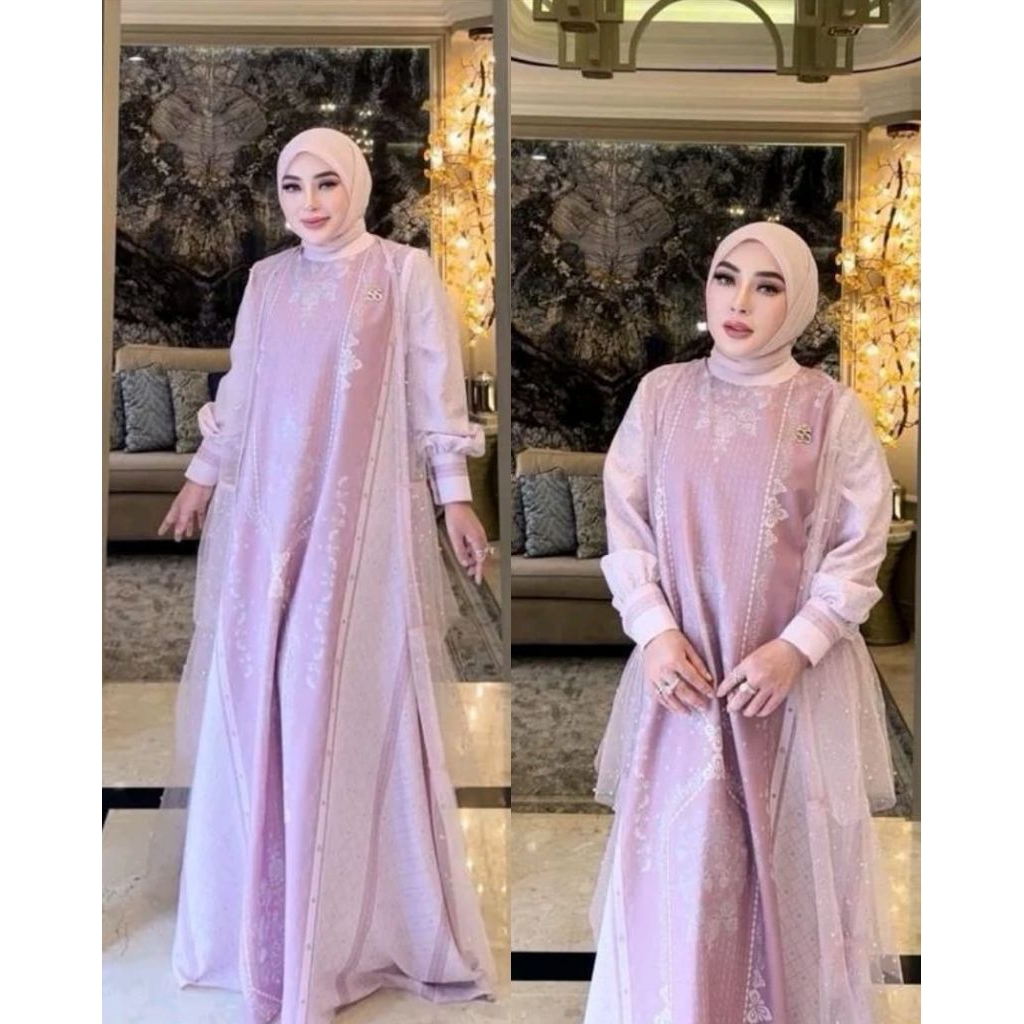 SHELLASAUKIA OFFICIAL ORIGINAL DRESS Shellasaukia Terbaru (Tanpa Hijab) Dress Print SS Mix Tile Muti