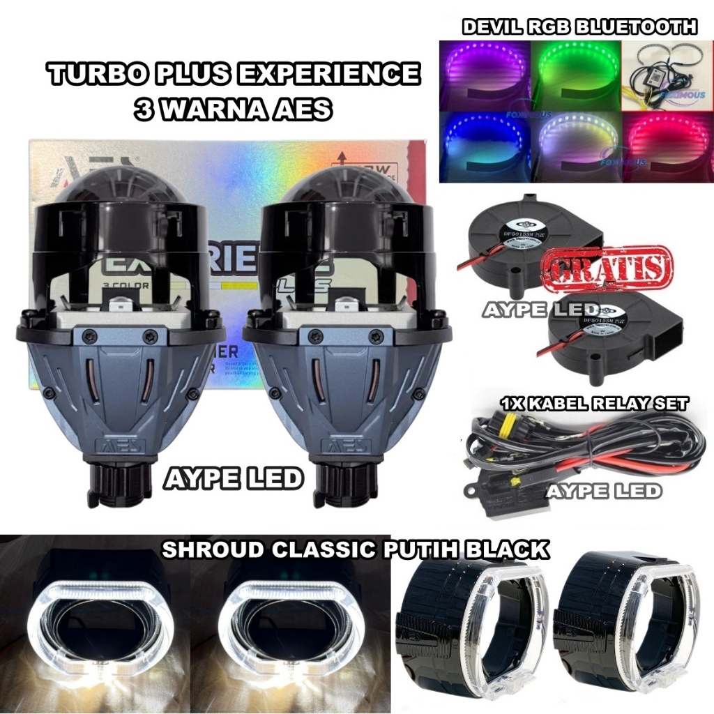 Paket Hemat Complit Biled Turbo se Experience AES 3 warna 2,5 inch All Wheather Turbe Versi 3 Warna