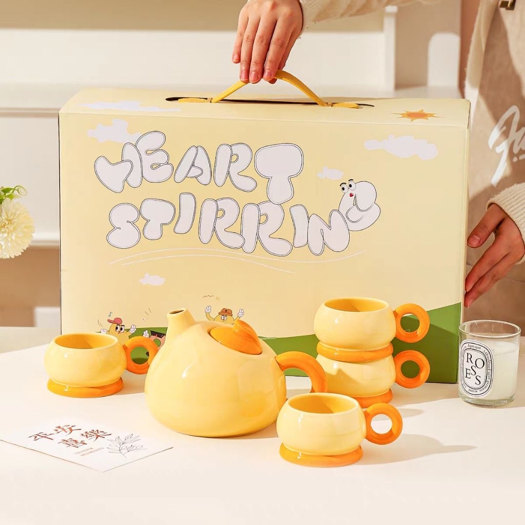 set teko dan gelas bahan keramik