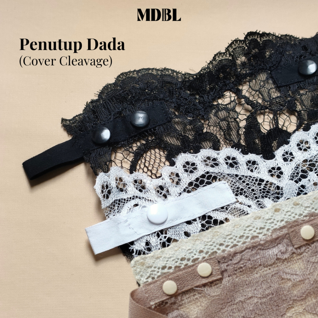 Kamisol Penutup Belahan Dada / Cover Cleavage Cami Secret Camisole Jas Blazer Renda Hitam Putih Krem