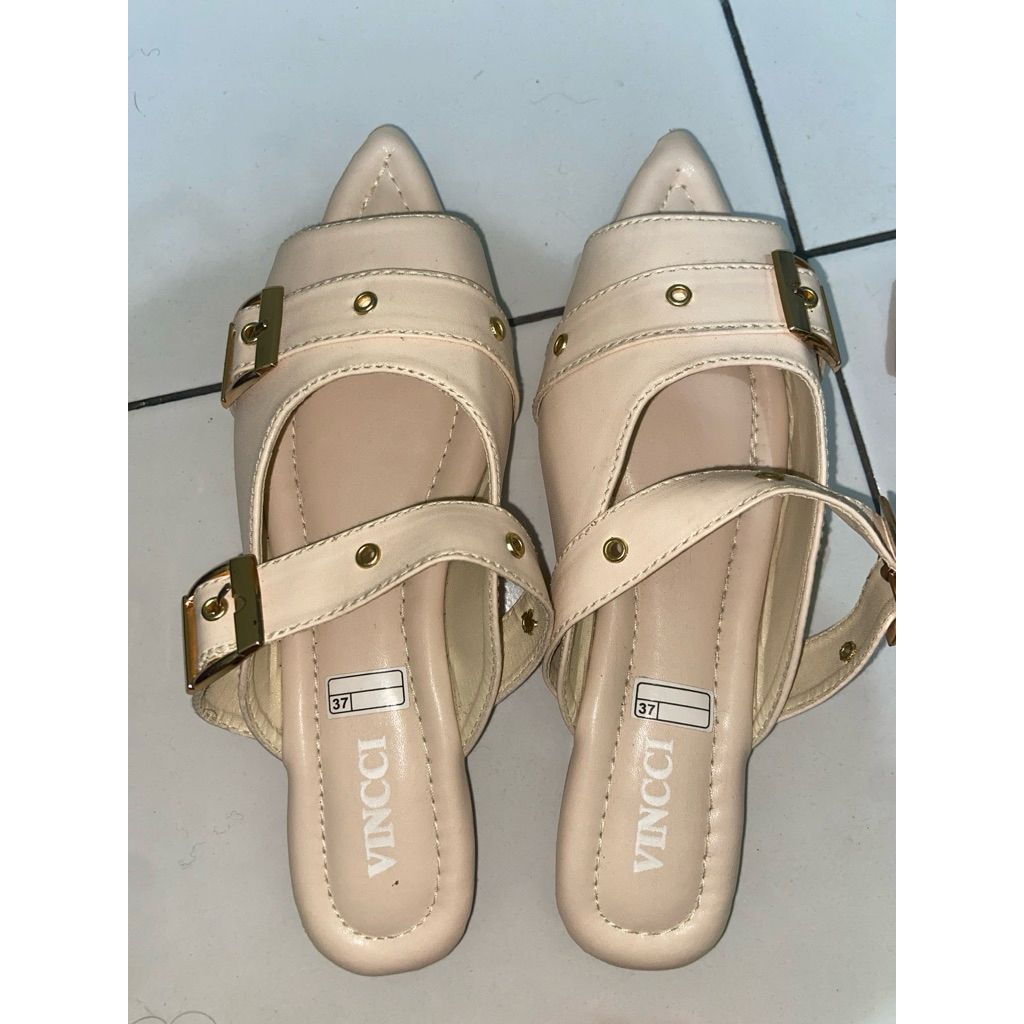 SANDAL VINCCI FLATSHOES Wanita Teplek Jelly Tali Korean Style Wanita Hak Heels