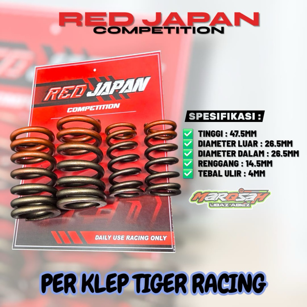 PER KLEP TIGER RACING RED JAPAN COMPETITION ORIGINAL PERKLEP TIGER RED JAPAN