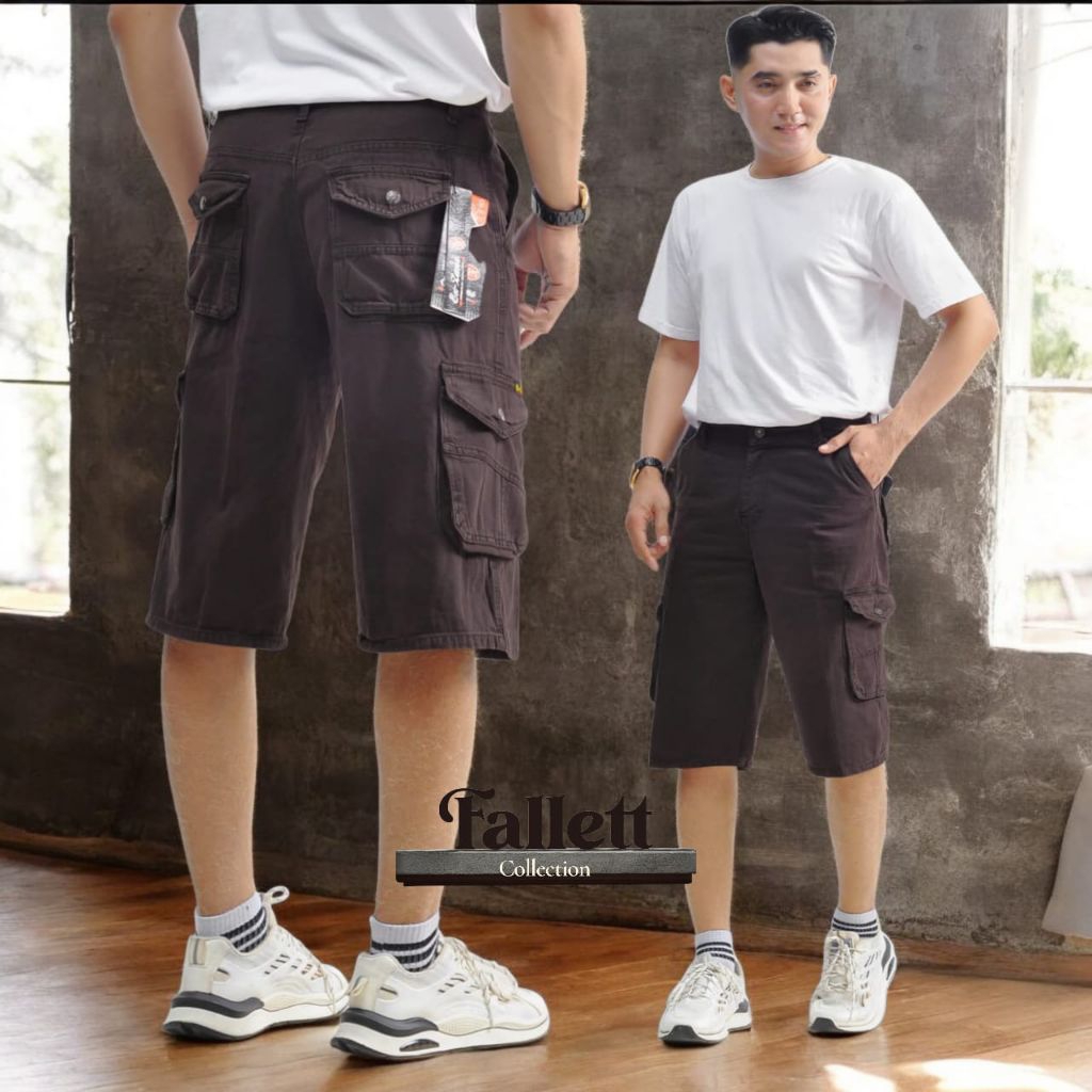 Celana Cargo Pendek Bahan Canvas Semi Jeans Tebal Nyaman Distro