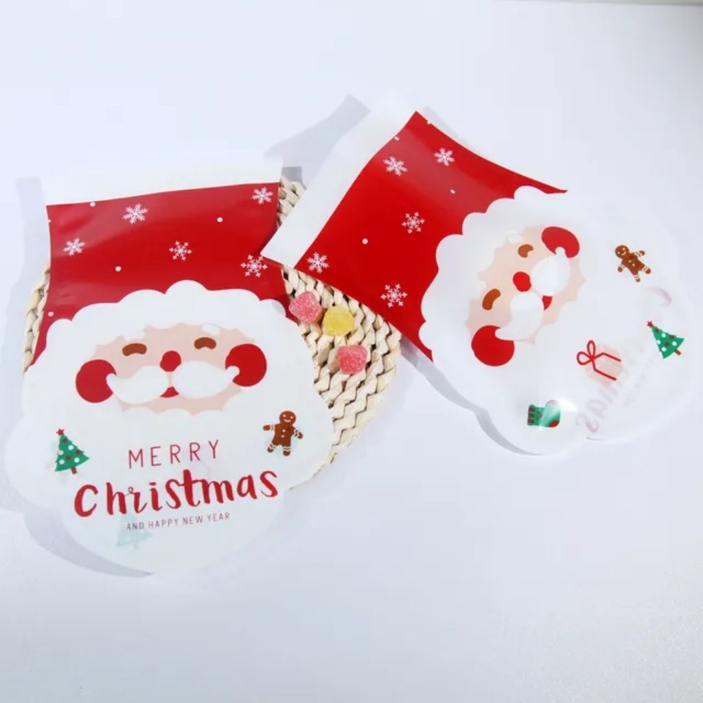 25Pcs Plastik Cookies Snack Permen Natal | Kemasan Christmas