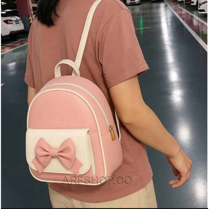 Tas Ransel Wanita ZEVANYA Mini Fashionable Stylish / Tas Ransel Anak Wanita Warna Biru  / Tas Gendon