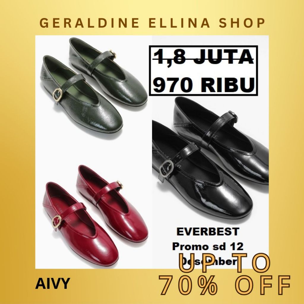 Sepatu flat everbest Wanita perempuan cewe cewek EVERBEST ORIGINAL 100% SERI AIVY