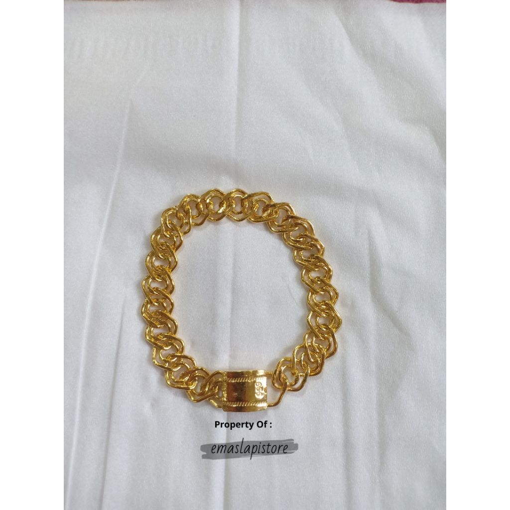 Gelang Rait Getas Hias Isabella Lapis Emas 999 Banjar