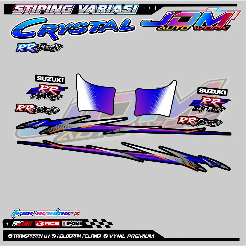 STRIPING VARIASI SUZUKI CRYSTAL RR SPORTS - ORI STYLE / STICKER LIST VARIASI MOTOR SUZUKI CRYSTAL