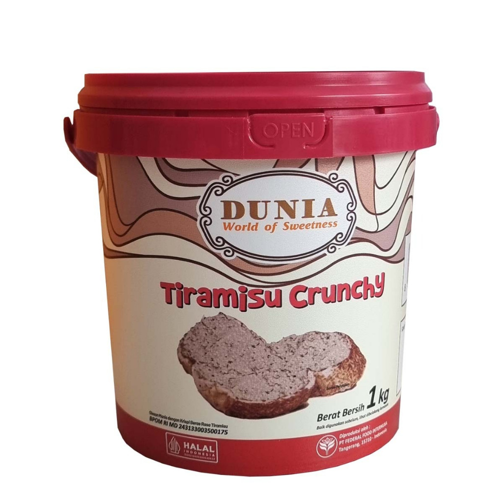 DUNIA SPREAD CRUNCHY TIRAMISU 1 KG PAIL | Tiramisu Crunchy untuk Olesan Kreasi Baking & Camilan | Ol