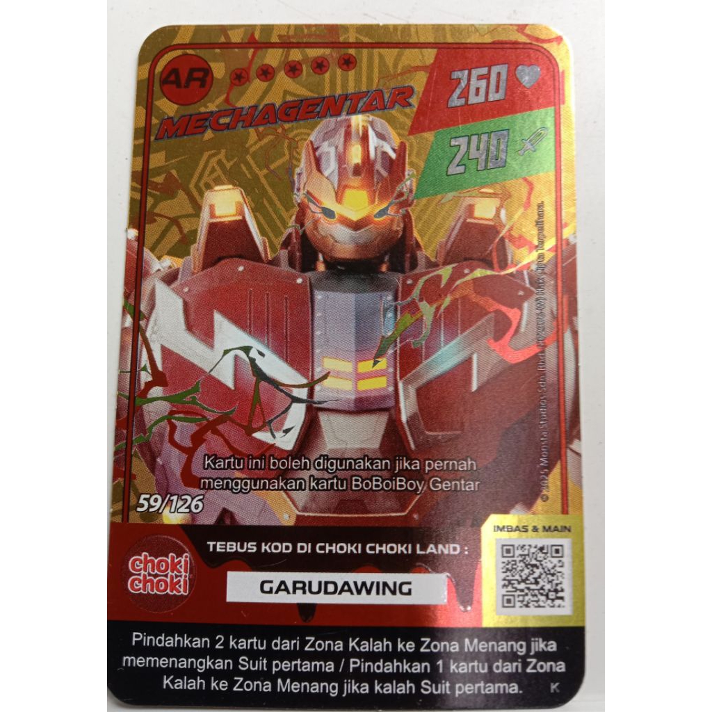 kartu choki choki boboiboy