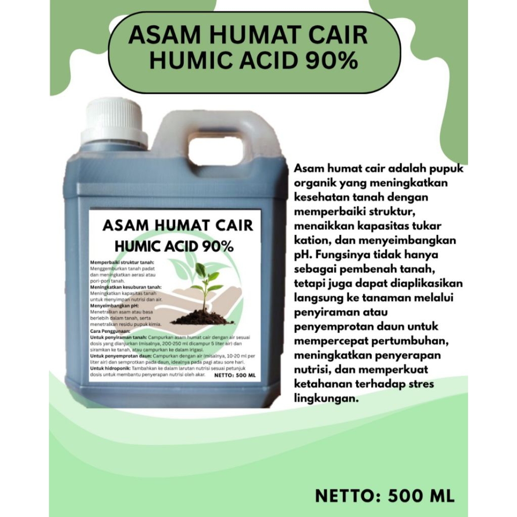 ASAM HUMAT CAIR. HUMIC ACID 90% pupuk tanaman organik