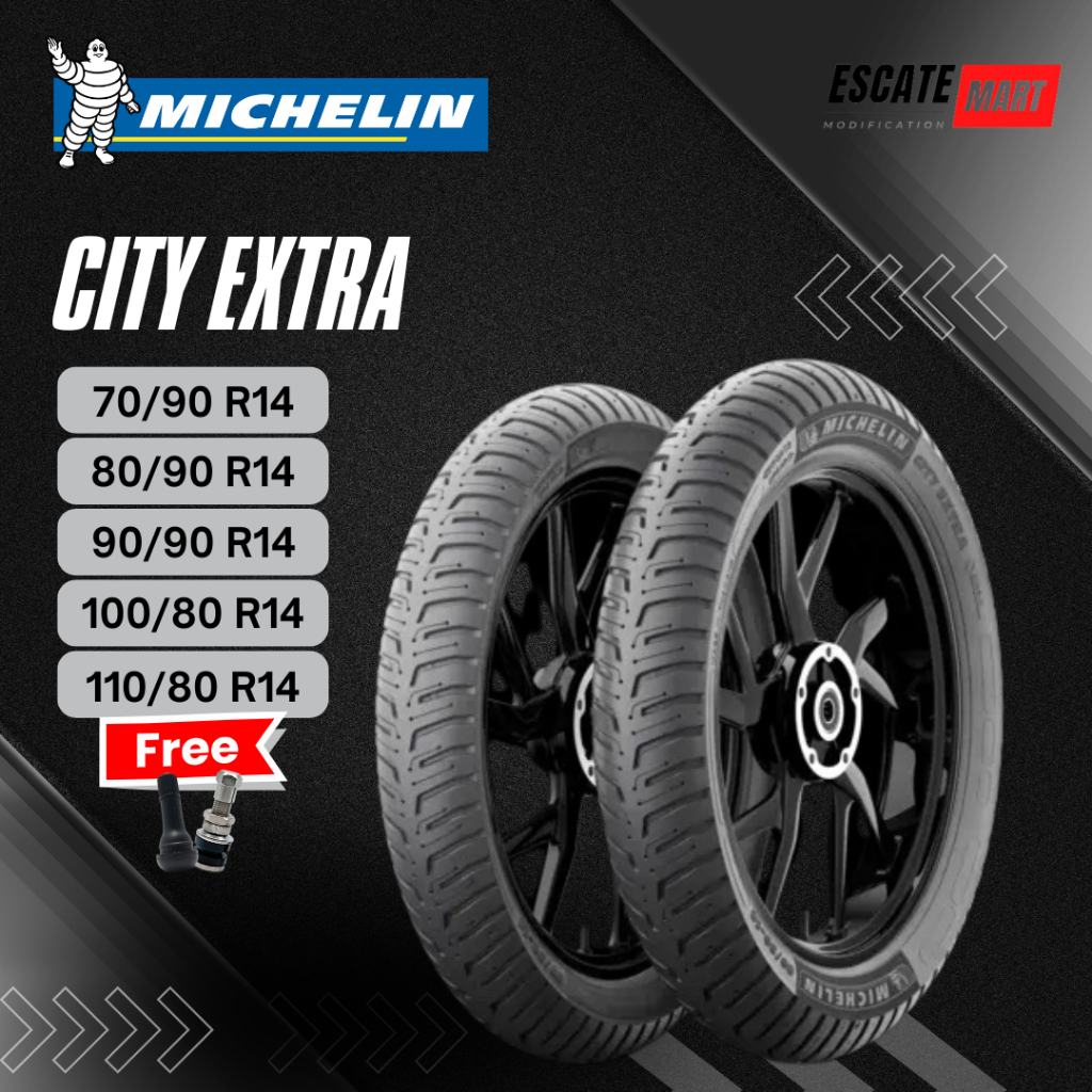 Michelin City Extra 70/90 80/90 90/90 100/80 110/80-14 Tubeless - Ban Motor Michelin City Extra Ring