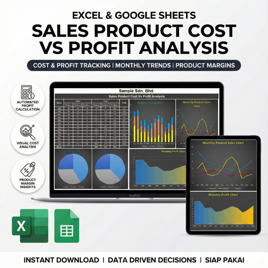 Sales Product Cost Profit Analysis Excel Template Hitung Margin Laba