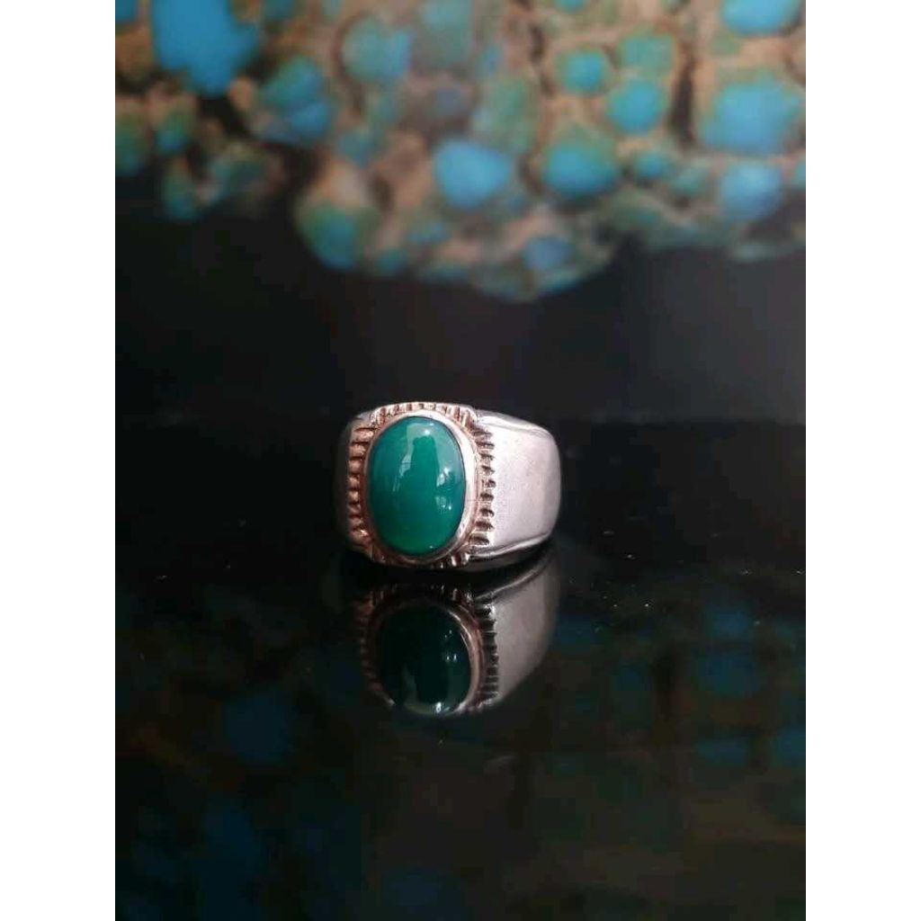 Natural Bacan Doko Ring Perak handmade mewah