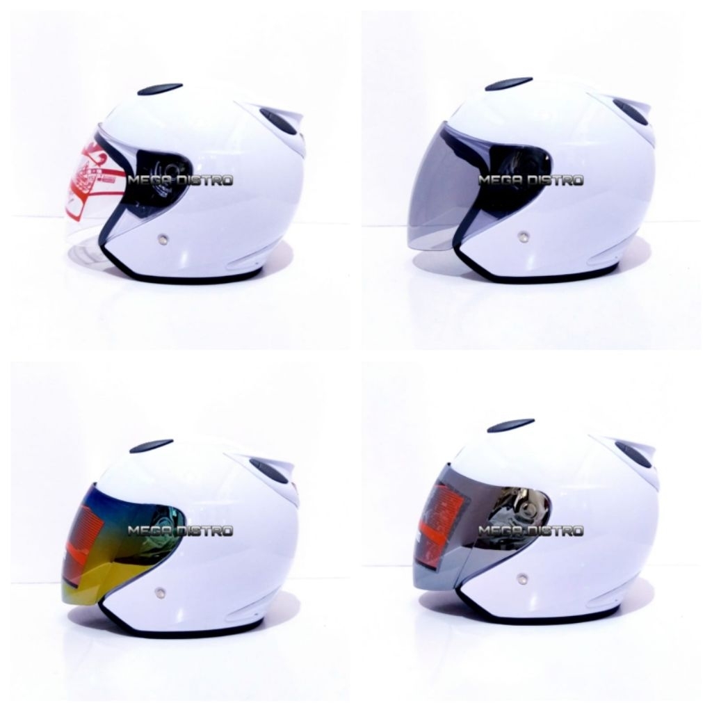 Helm half face centro putih original vry