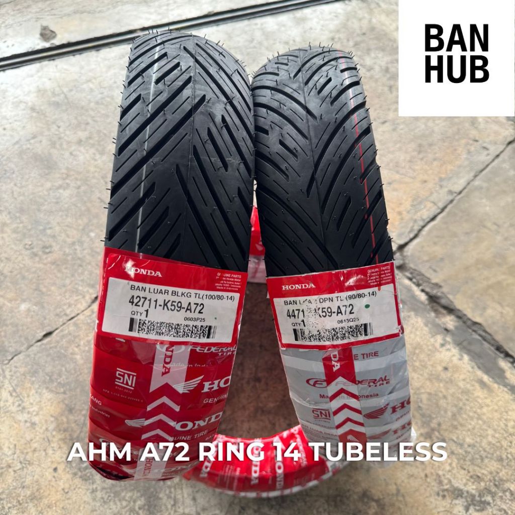 Ban Motor AHM A72 90/80-14 dan 100/80-14 Tubeless | Ban Matic Ring 14