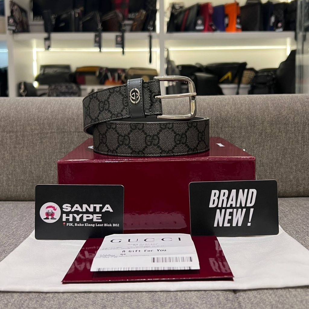 Gucci GG Supreme Logo Belt