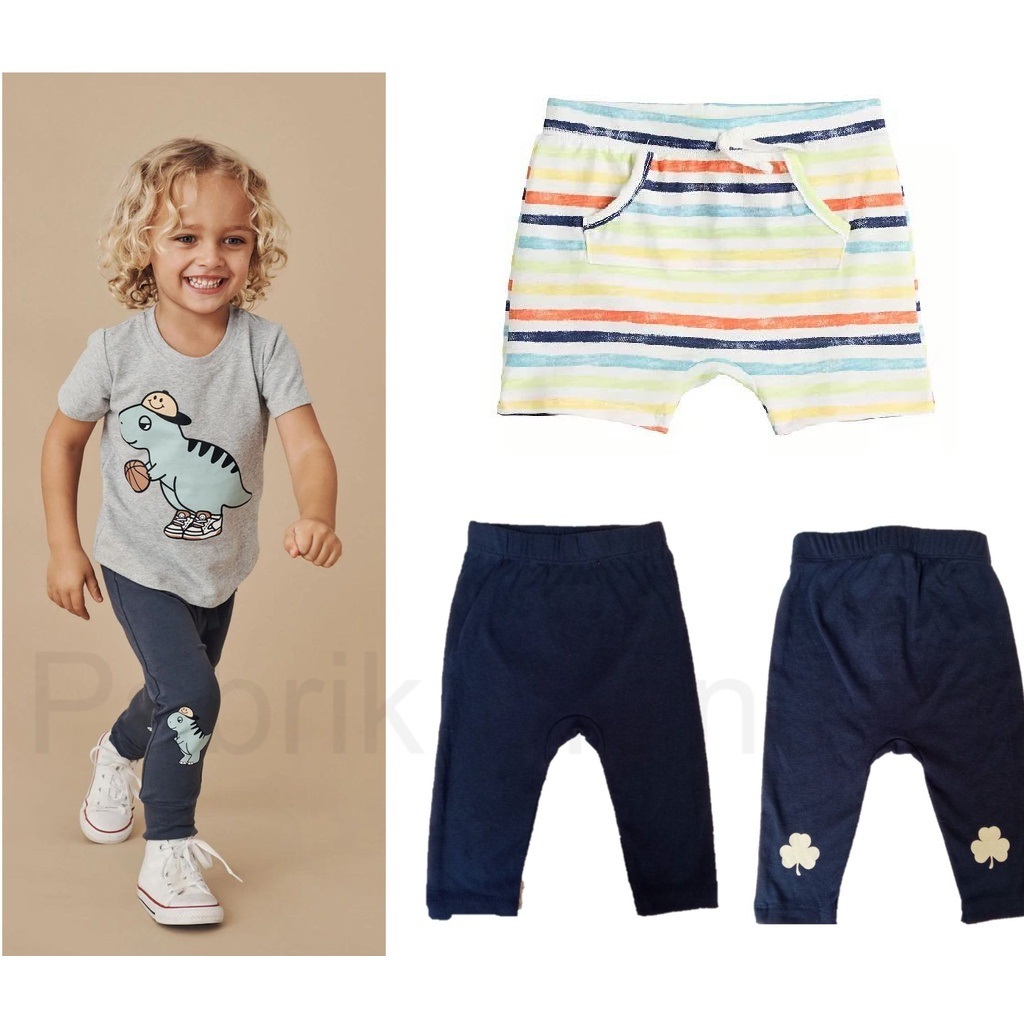 Pabrik branded Jmplng be@ns Dsny pants kids (brand K0hI's) 3 6 18 month bulan abu navy stripe clover
