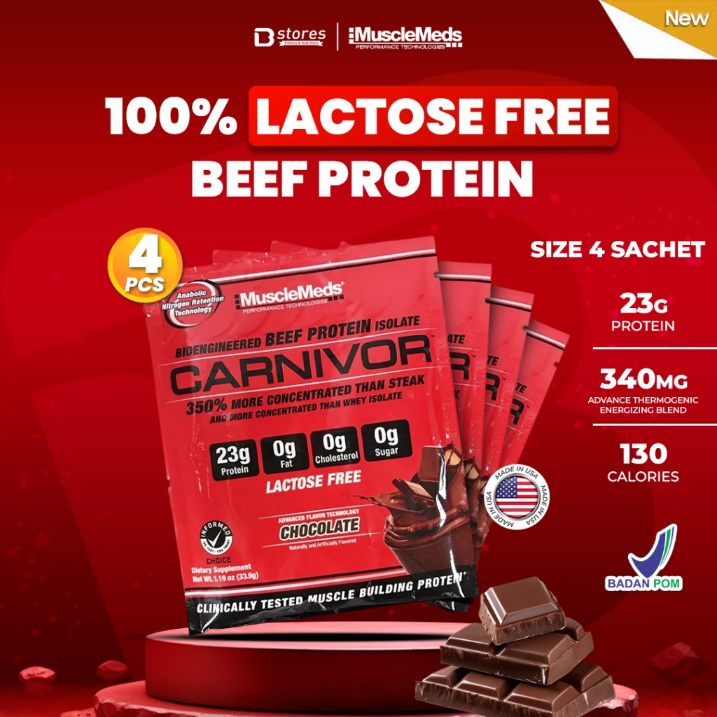 MUSCLEMEDS Carnivor Whey Protein Beef Protein Sachet Bstores