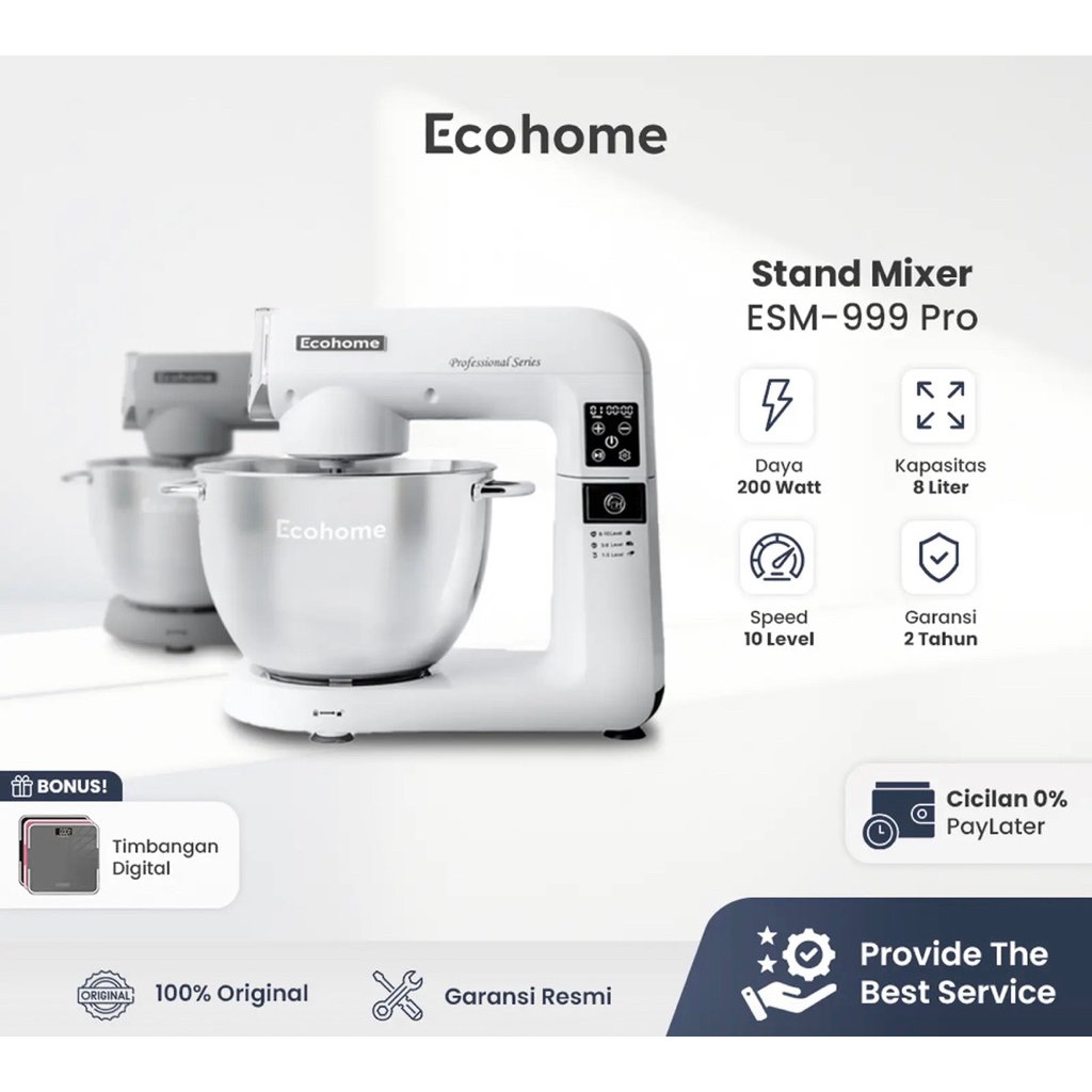 Ecohome Stand Mixer Profesional Series ESM-999 PRO | Mixer Ecohome
