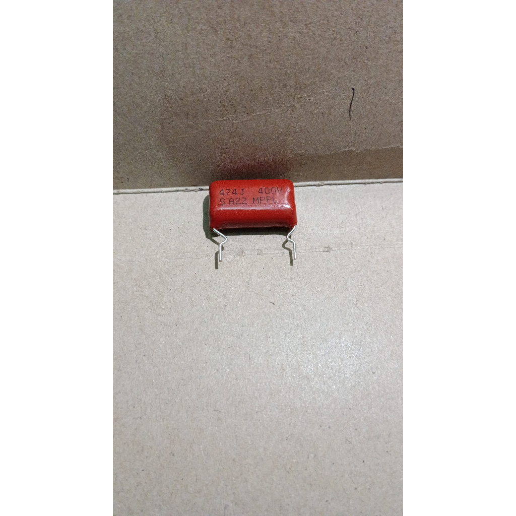 5628 kapasitor milar mylar merah 474j400v 474j 400v 474 470n 470nf