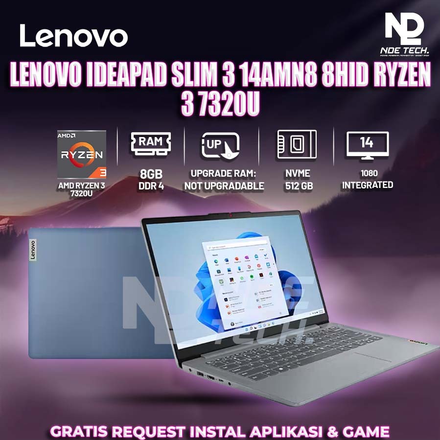 Lenovo IdeaPad Slim 3 14AMN8 8HID Ryzen 3 7320U