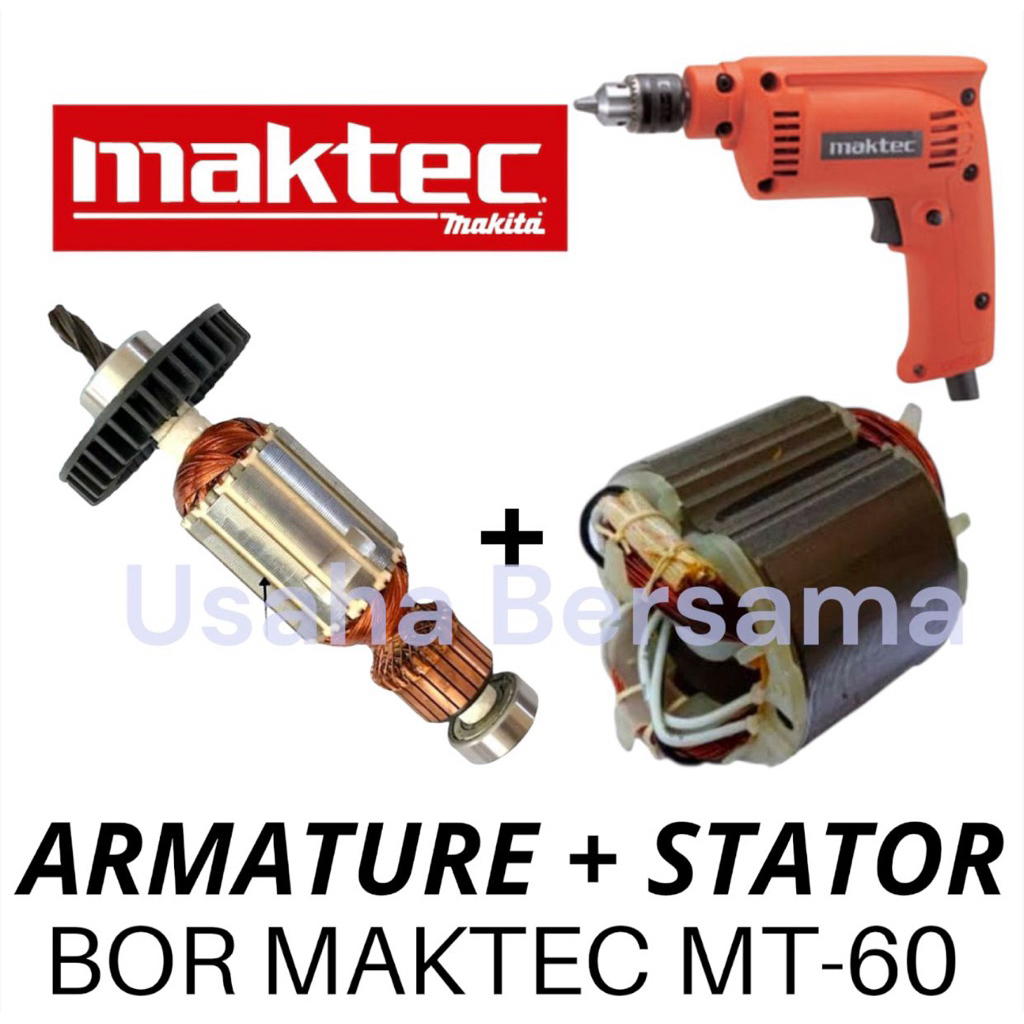 PAKET ARMATURE DAN STATOR MT60 BOR MAKTEC MT60 ROTOR MAKTEC MT60 BOR MT 60 ANGKER GULUNGAN TEMBAGA M