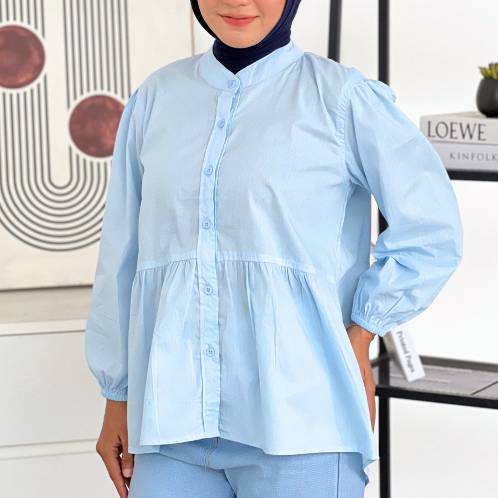 Fukutani - AERIN Blouse Polos | Cotton Poplin | Kemeja Kerut Katun Poplin | Fukutani