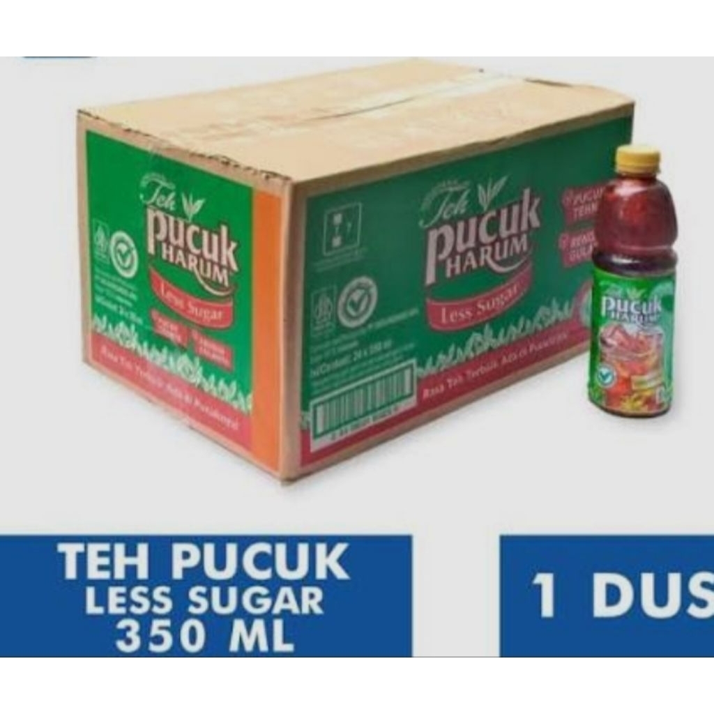 Pucuk Harum Teh Less Sugar 350 ml 1 dus isi 24 botol