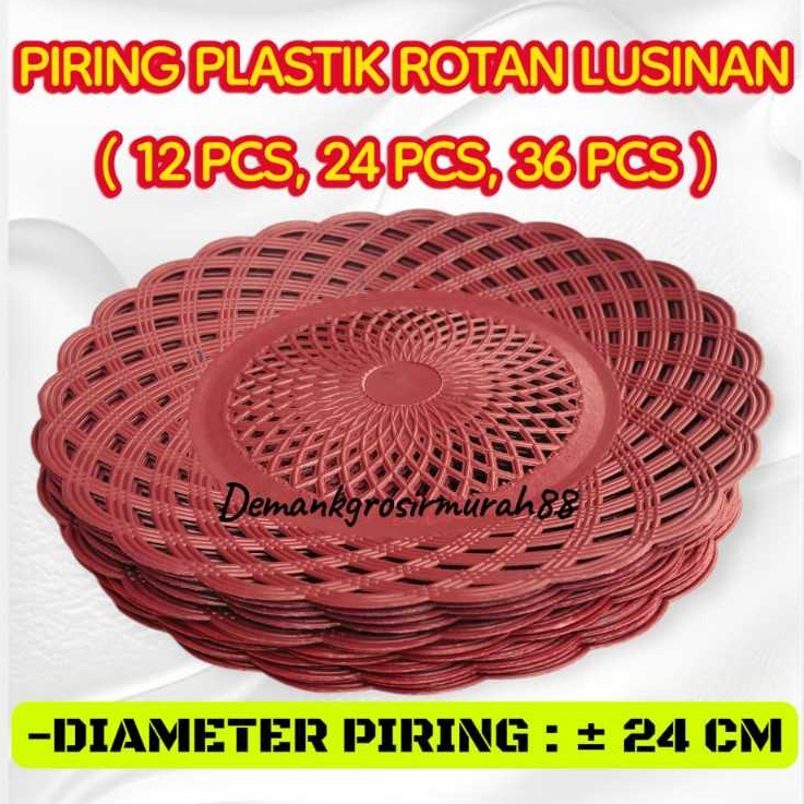 Termurah harga 1 lusin.Piring Rotan Plastik Lusinan.Piring Plastik Rotan.Piring anyaman Rotan plasti