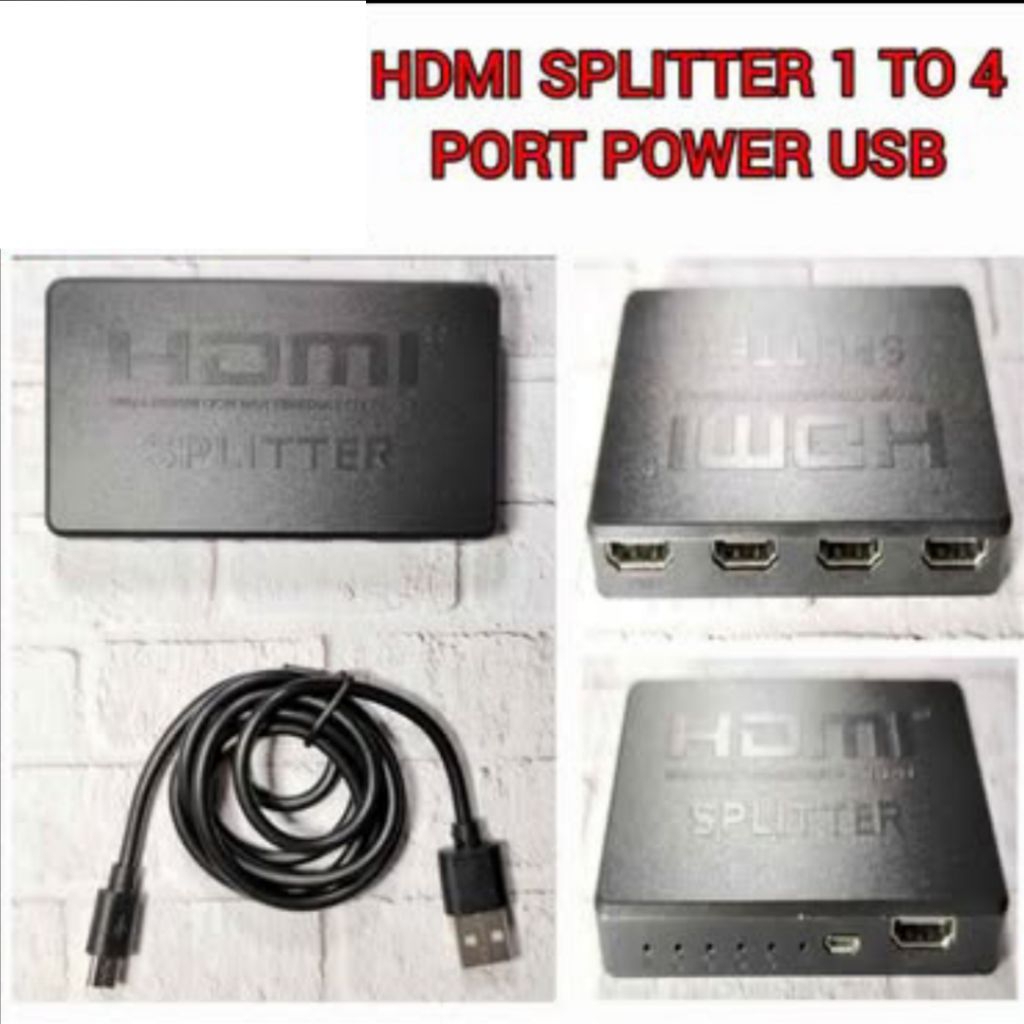 HDMI SPLITTER 1 TO 4 PORT POWER USB