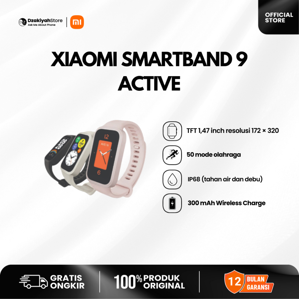 [DZAKIYAH STORE] XIAOMI SMARTBAND 9 ACTIVE NEW GARANSI RESMI