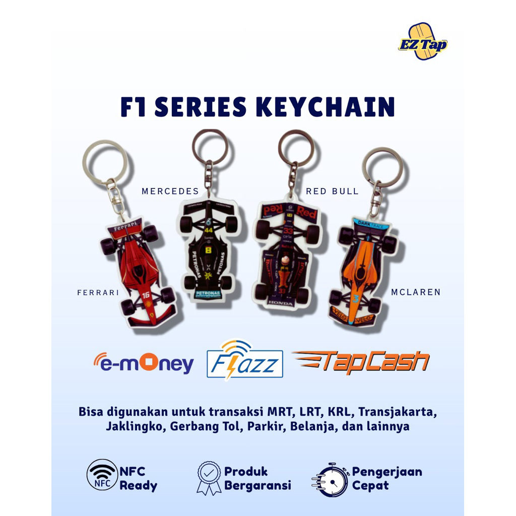 Kartu Uang Elektronik F1 Series Keychain | E-Money Flazz Tapcash