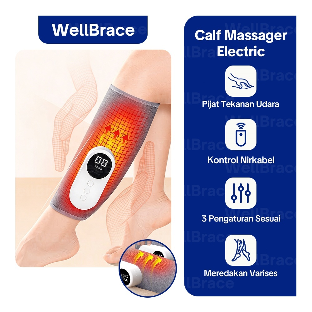Alat Pijat Kaki Elektrik Multifungsi Tekanan Udara &Pemanas Atasi Nyeri Kaki&Betis Relieve Varises