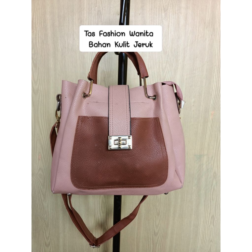 Tas Wanita Bahan Kulit Jeruk Ada Tali Panjang