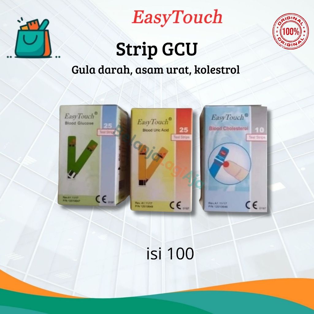 Paket Strip Easytouch / Refill Strip Easy Touch (Gula,Kolesterol,Asam urat) / Hemoglobin / Unit GCU