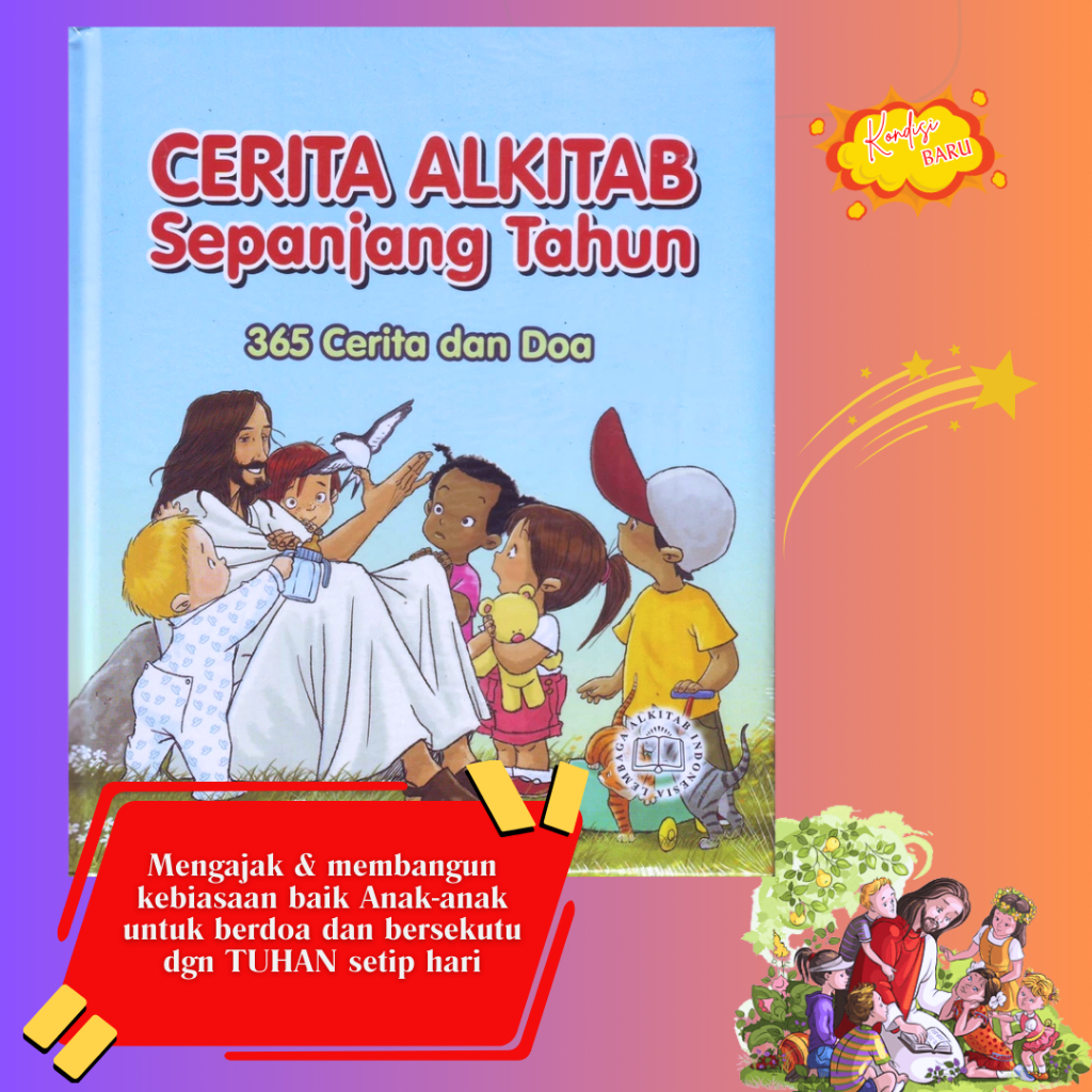 Buku Cerita Anak-anak Kristen / 365 hari cerita anak-anak / Cerita Alkitab Sepanjang Tahun