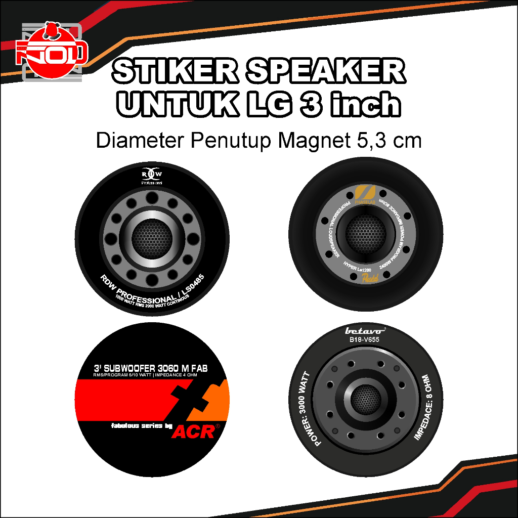 Stiker Magnet untuk Speaker LG 3 Inch dan RCF Stiker Tweter N850 Transducer Diameter 5 cm