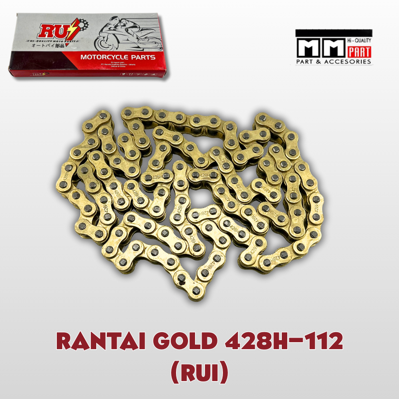 RANTAI MOTOR GOLD 428H 112 EMAS TERMURAH