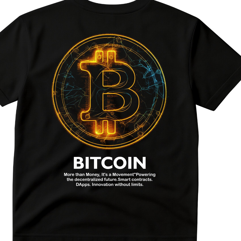 ORISEND KAOS CRYPTO KOIN BITCOIN (BTC) TERBARU BAHAN KATUN PAKAIAN UNISEX DTF PREMIUM