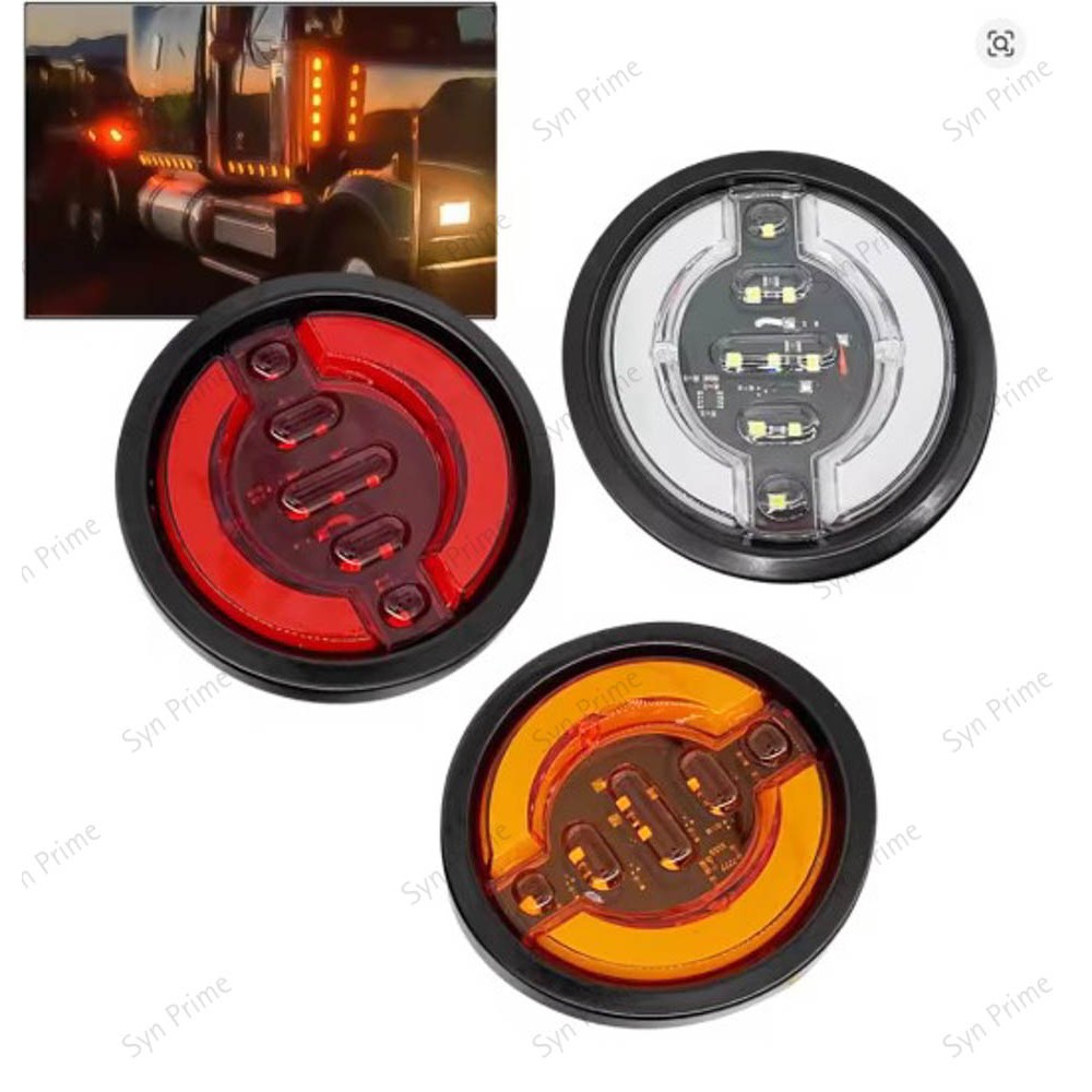 LAMPU STOP LED BULAT UNIVERSAL MOBIL 24V BOX TRUCK BUS ELF LED DNY 500