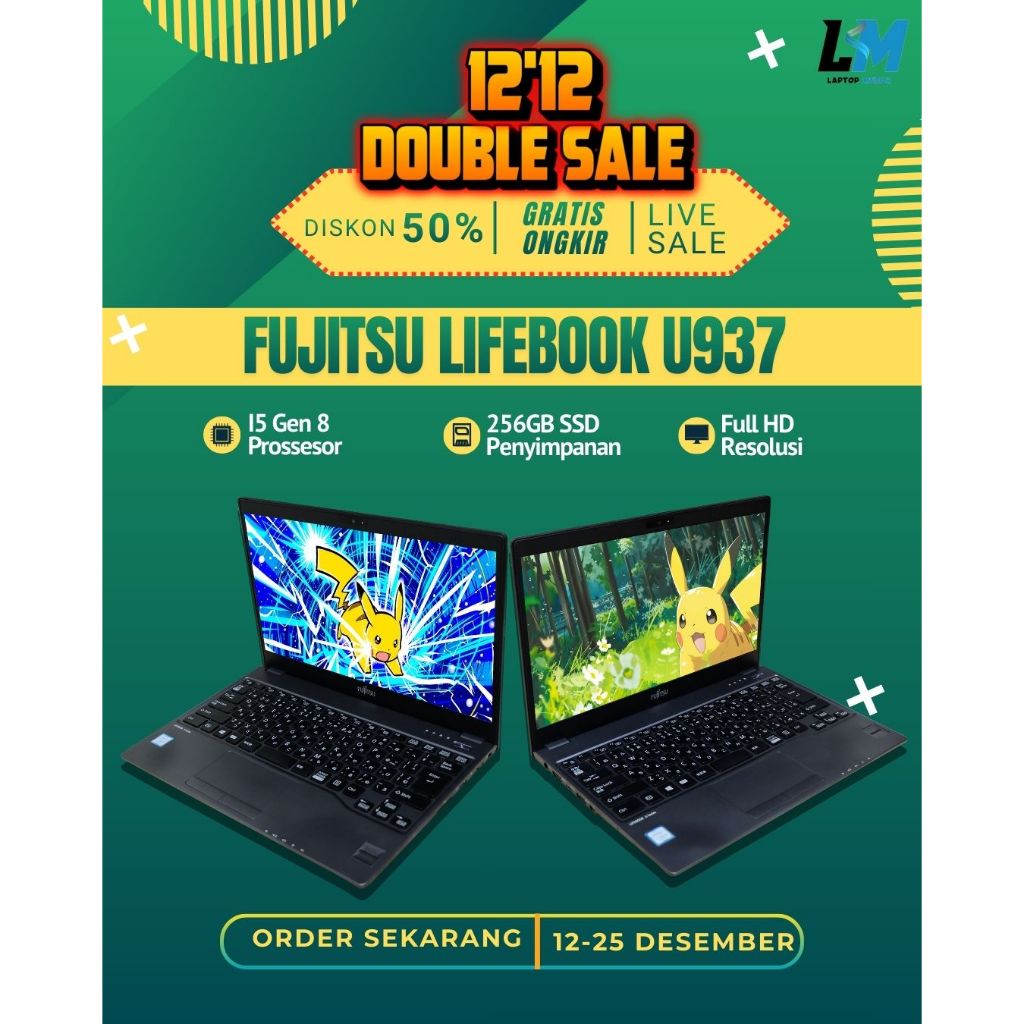 Fujitsu Lifebook U937 Touchscreen Intel Core I5 Gen 7 8 Ram 8gb Ssd 256gb Siap Pakai Murah Bergarans