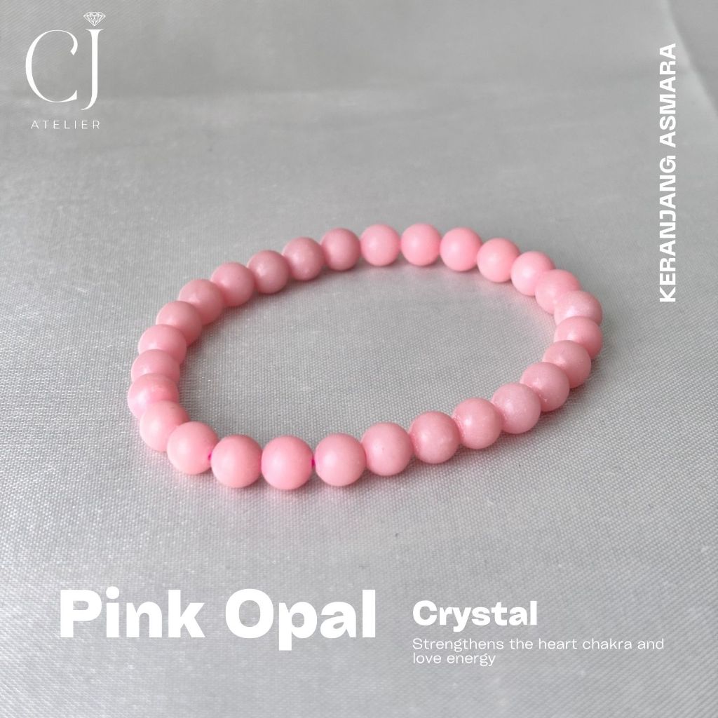 PINK OPAL Gelang batu natural stone crystal