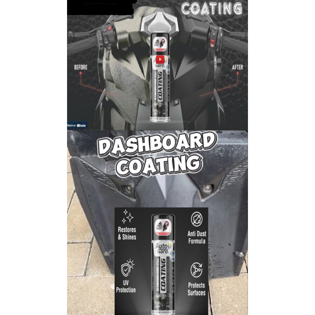Pilok Hitam Dop Dashboard Vinyl & Rubber Coating Autogard Cat Body Kasar Dashboard Motor Mobil