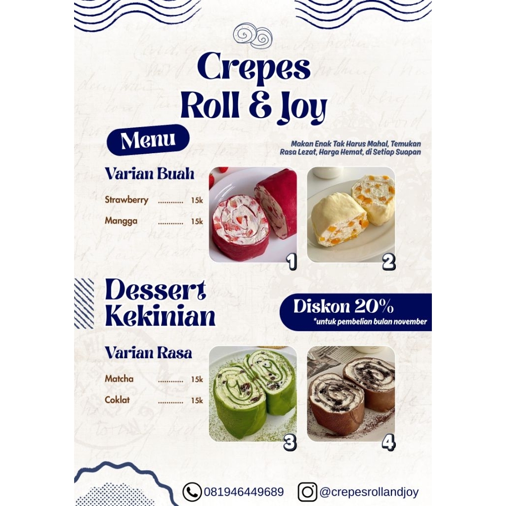 CREPES ROLL & JOY - Lezat, Hemat, Kekinian